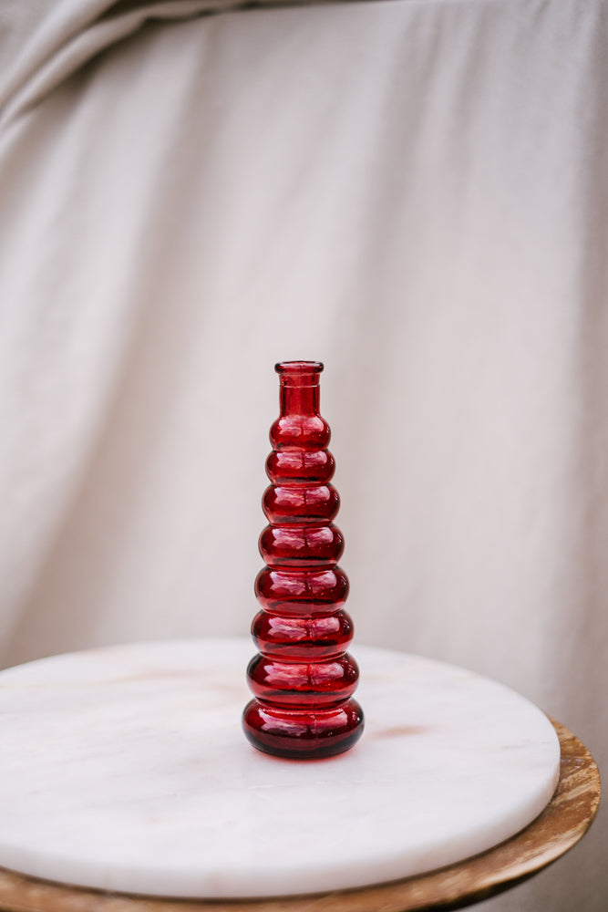 Red Ribbed Vase for the VSCO Girl